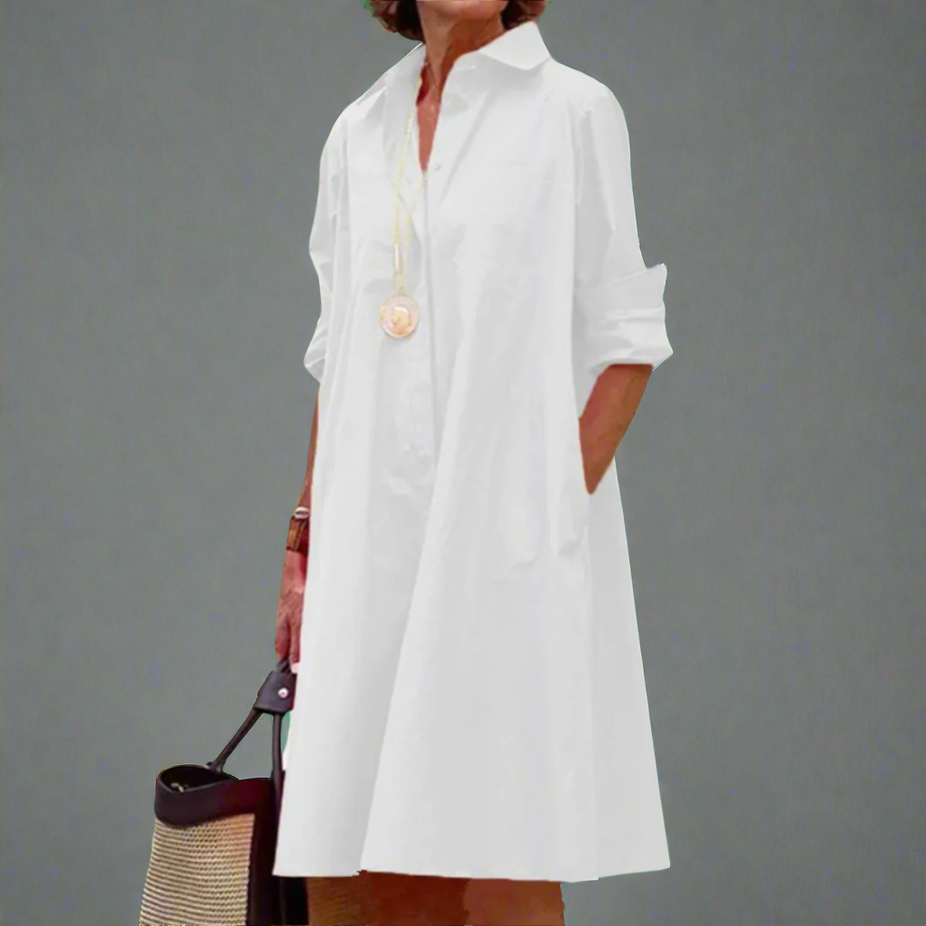 Tove Women's Plain Long-Sleeved Midi Dress