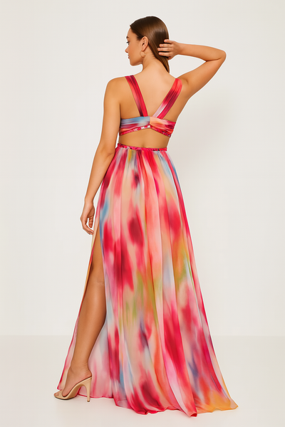 Lucia™ | Maxi Dress with Watercolour Print