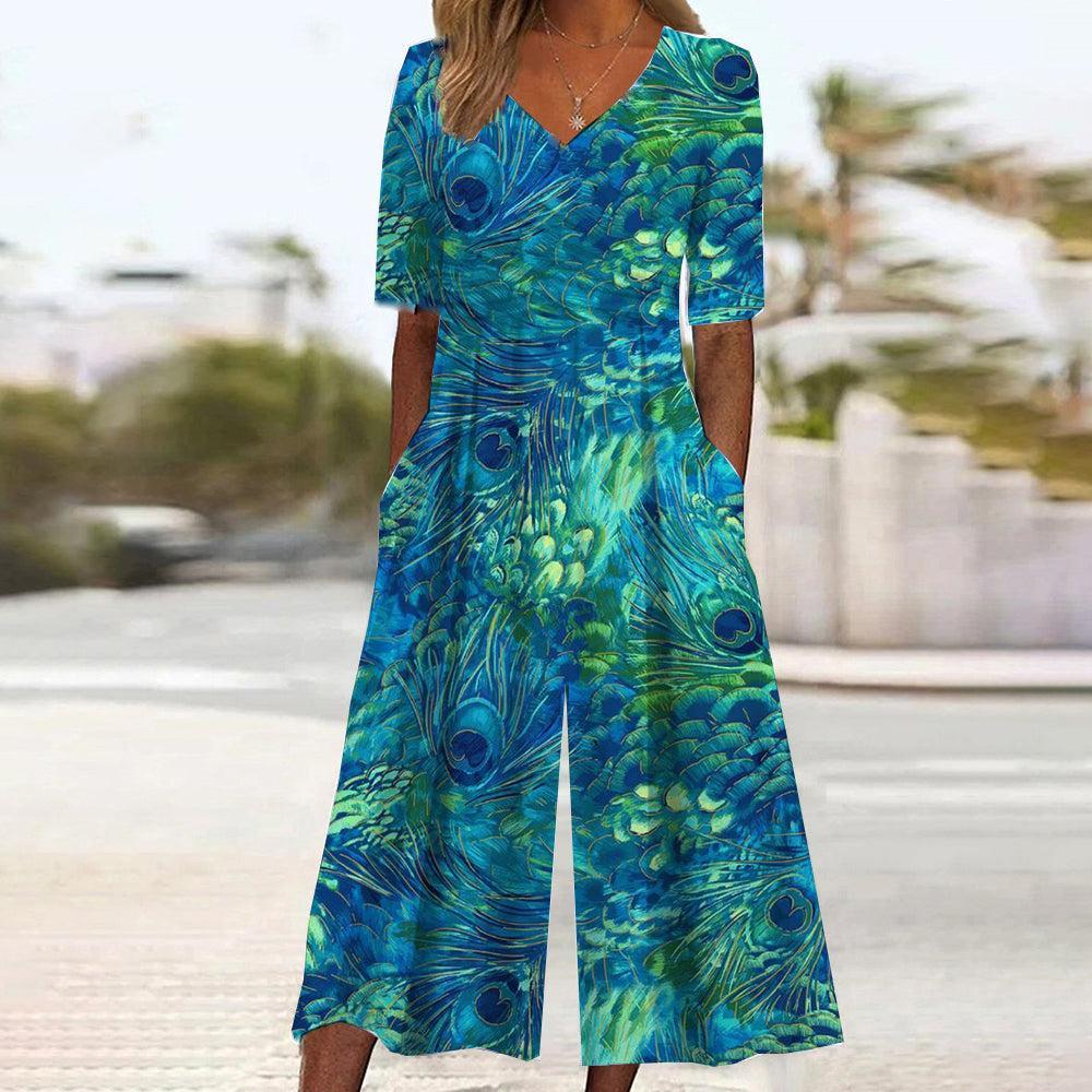 Fresh Short Sleeve Side Pocket Jumpsuit