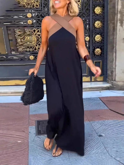 Nicole  Stylish Crossover Neckline Dress