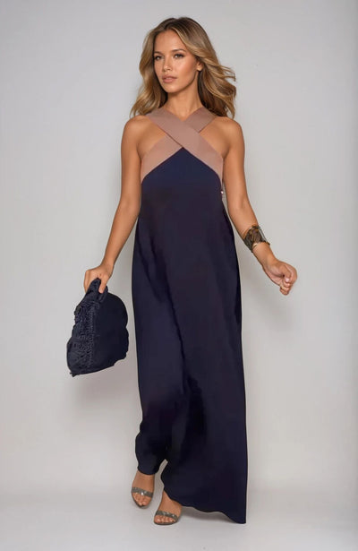 Nicole  Stylish Crossover Neckline Dress