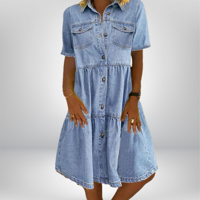 Sofia| Boho Denim Dress