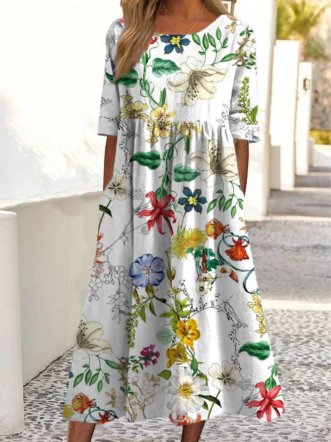 Sofia Floral Dress in Soft Fabric