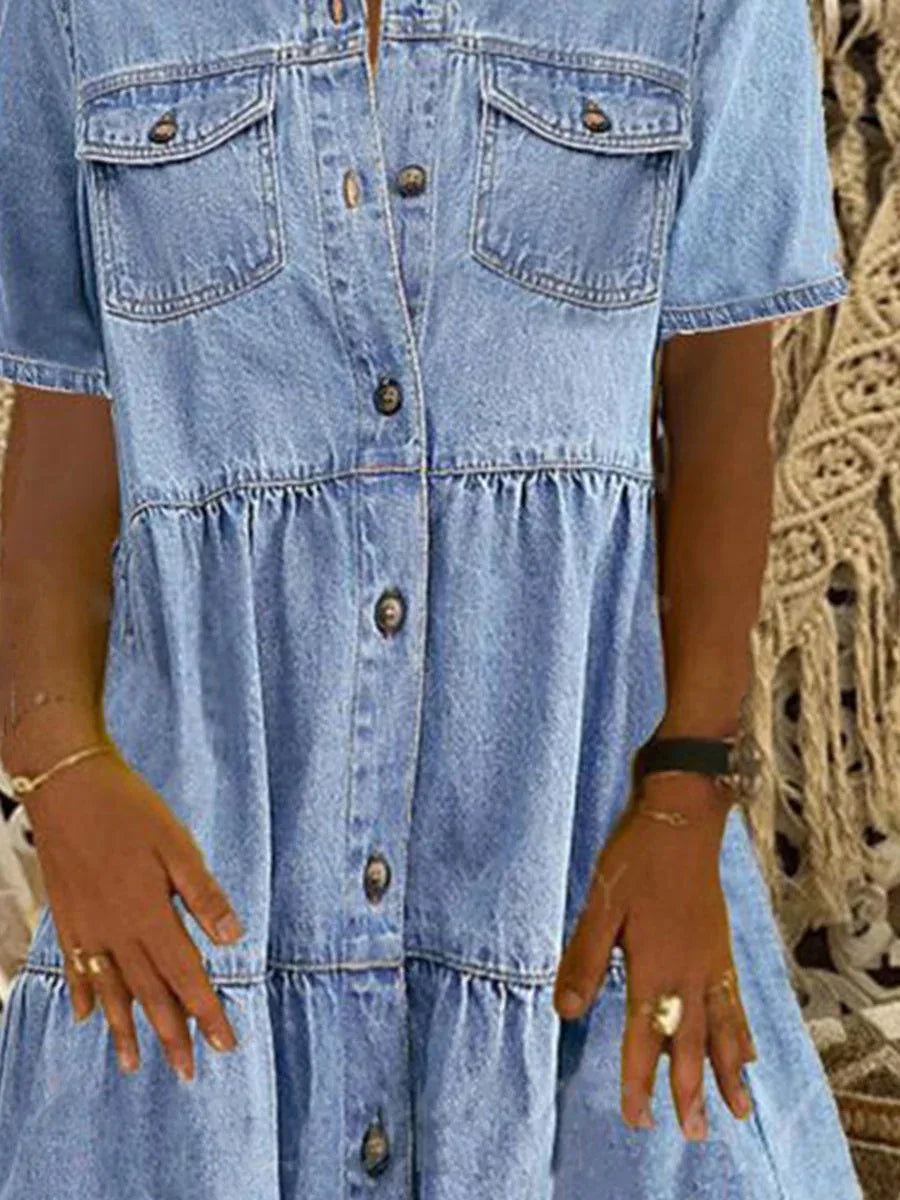 Sofia| Boho Denim Dress