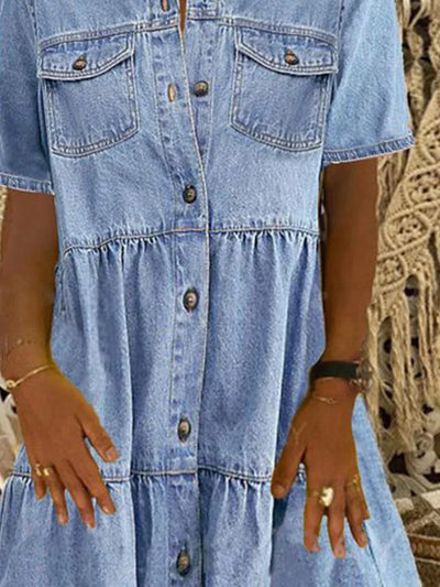 Sofia| Boho Denim Dress