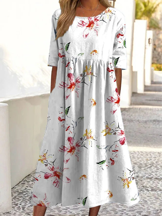 Sofia Floral Dress in Soft Fabric