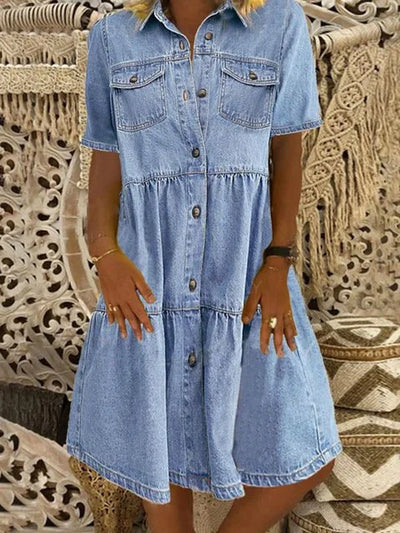 Sofia| Boho Denim Dress