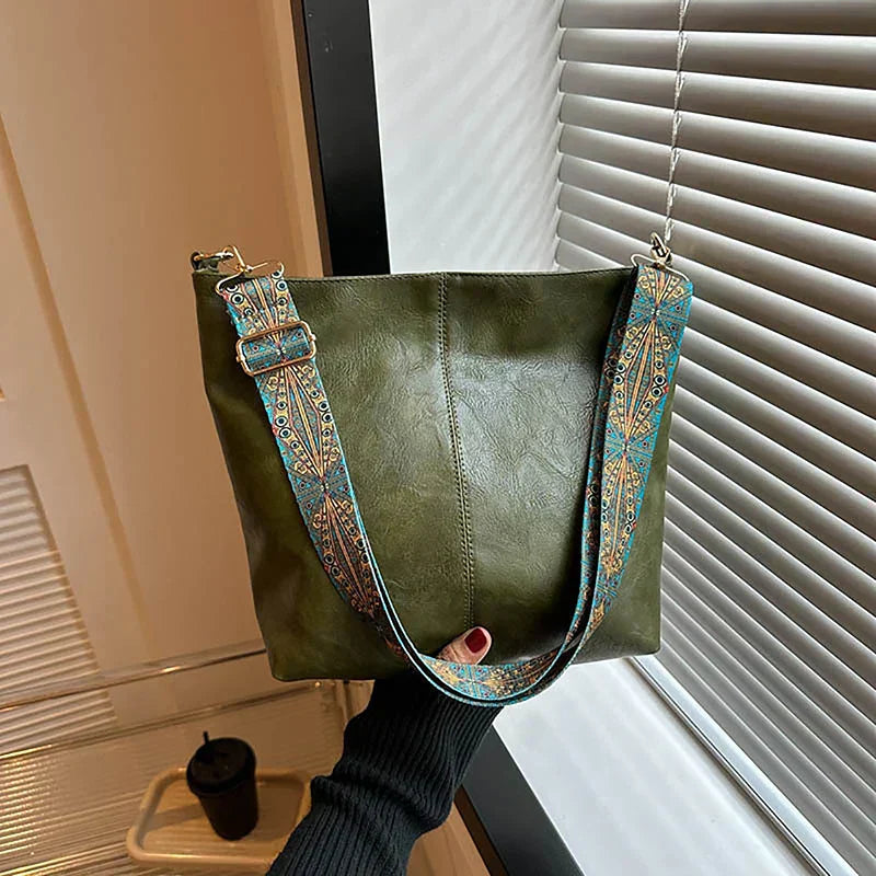 Embjorg  Classic Shoulder Bag with Adjustable Patterned Strap