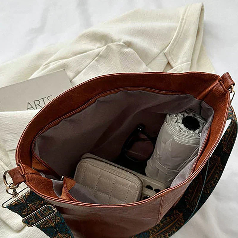 Embjorg  Classic Shoulder Bag with Adjustable Patterned Strap