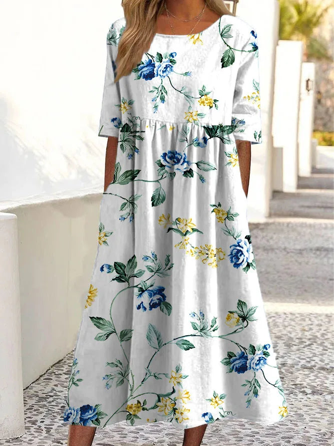 Sofia Floral Dress in Soft Fabric