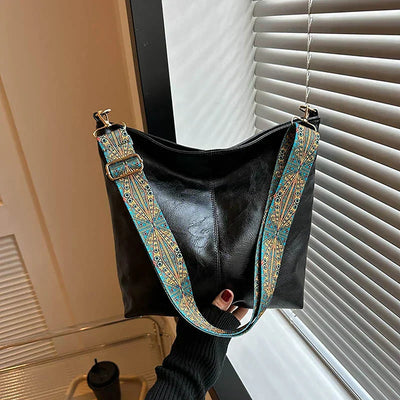 Embjorg  Classic Shoulder Bag with Adjustable Patterned Strap