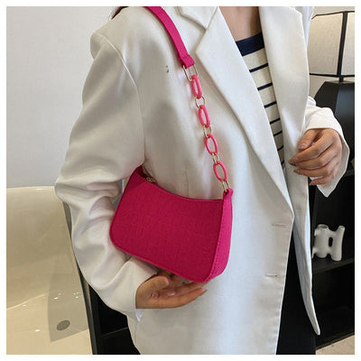 Magnella  Elegant shoulder bag in crocodile-embossed design