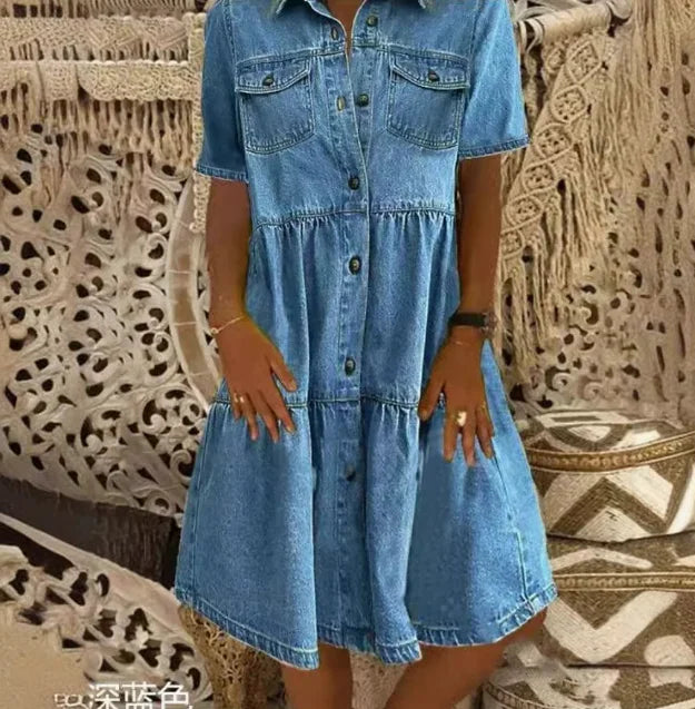 Sofia| Boho Denim Dress