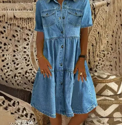 Sofia| Boho Denim Dress