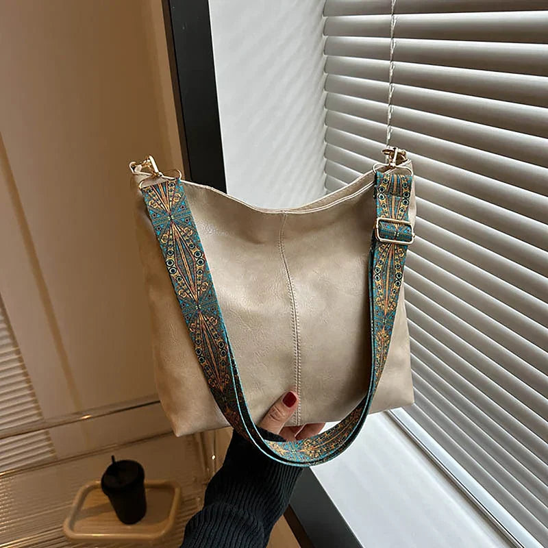 Embjorg  Classic Shoulder Bag with Adjustable Patterned Strap