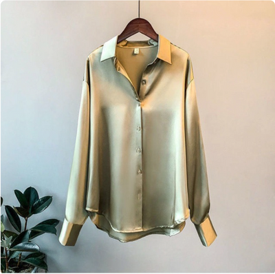 Olivia | Luxe Satin Blouse with Long Sleeves