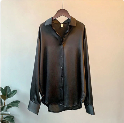 Olivia | Luxe Satin Blouse with Long Sleeves
