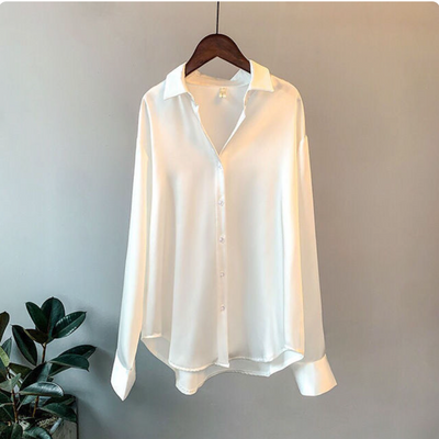 Olivia | Luxe Satin Blouse with Long Sleeves