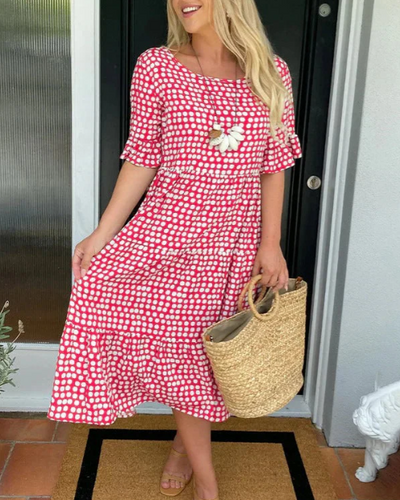Zora  Short Sleeved Midi Dress