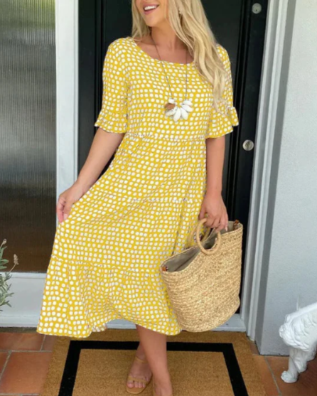 Zora  Short Sleeved Midi Dress