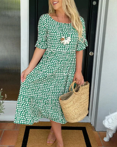 Zora  Short Sleeved Midi Dress