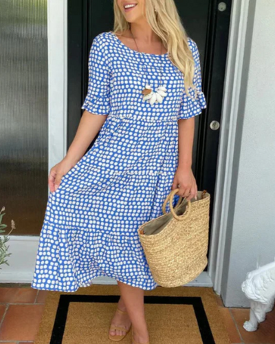 Zora  Short Sleeved Midi Dress
