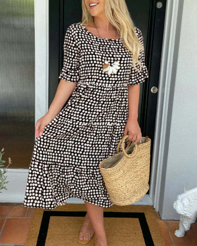 Zora  Short Sleeved Midi Dress