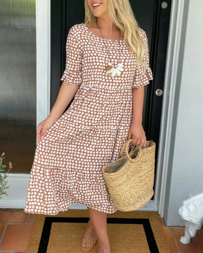 Zora  Short Sleeved Midi Dress