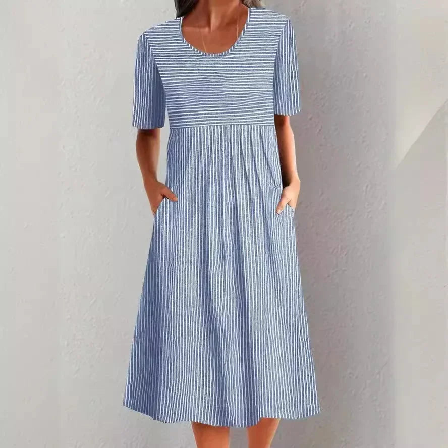 Sofia Loose Summer Dress with Stripes