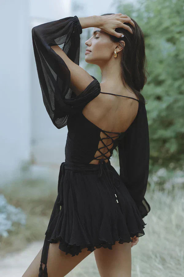 Layla Playful Mini Dress with Balloon Sleeves