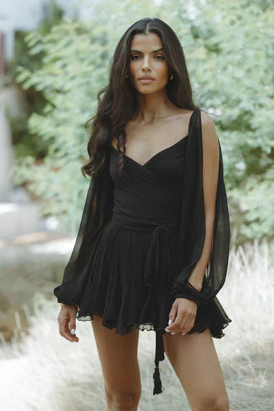 Layla Playful Mini Dress with Balloon Sleeves