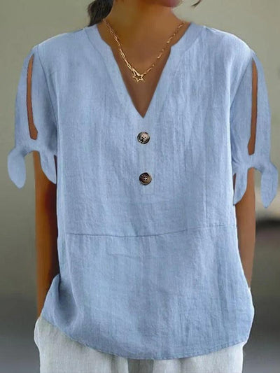 Unique Blue Shirt with Split Sleeves