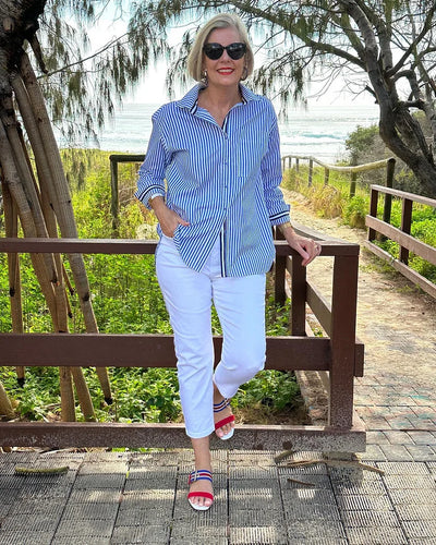 Lizet Modern Shirt with Stripes