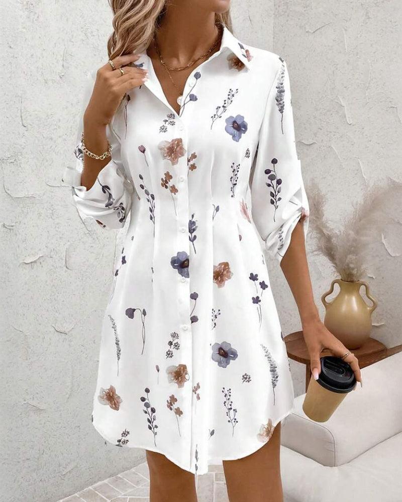 Mini Dresses with V-neck and Long Sleeves
