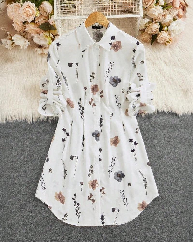 Mini Dresses with V-neck and Long Sleeves