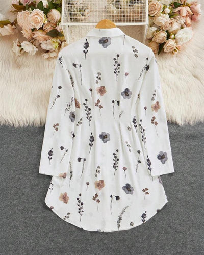 Mini Dresses with V-neck and Long Sleeves