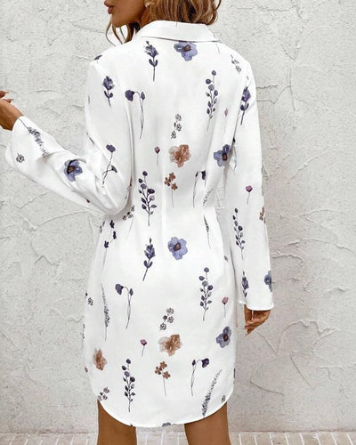 Mini Dresses with V-neck and Long Sleeves