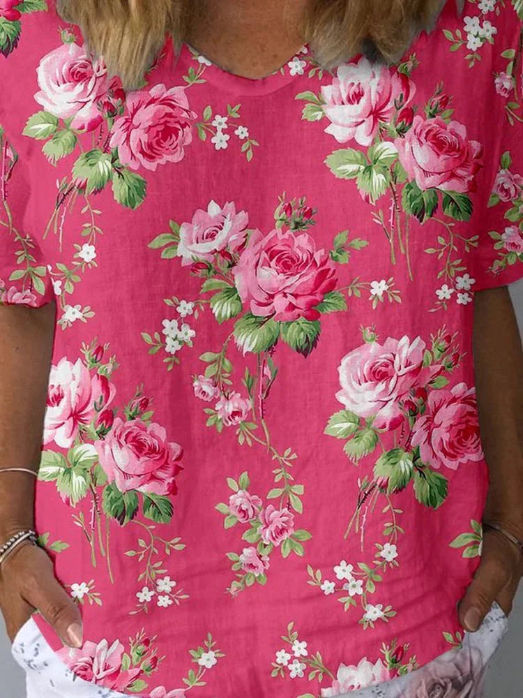 Lisa  Artistic Flower T-shirt