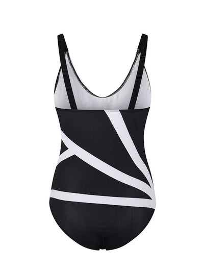 Casual V-Neck One Piece Swimsuit