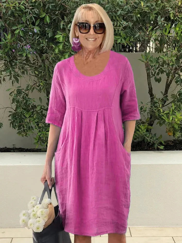 Renee | Midi Dress Tunic with Pockets