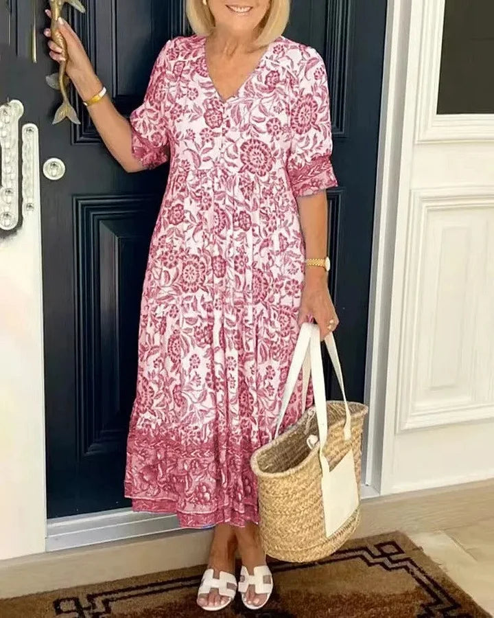 Sofia Boho Dress with V-Neck