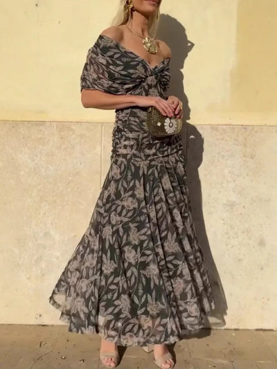 Serena™ | Floral Off-Shoulder Maxi Dress