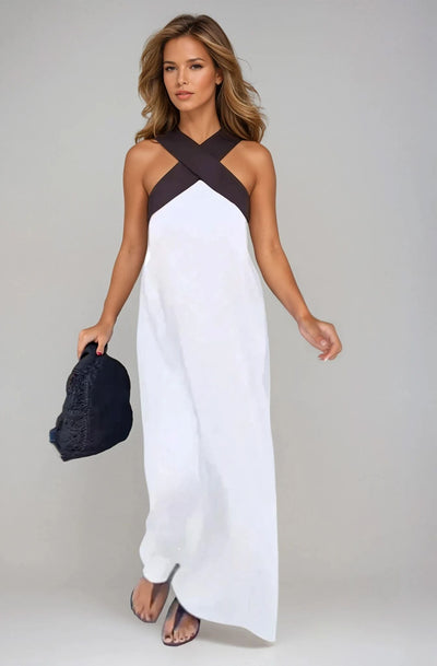 Nicole  Stylish Crossover Neckline Dress