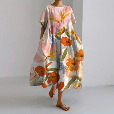 VALENTINA  Floral Summer Dress with Flattering Cut and Freedom of Movement