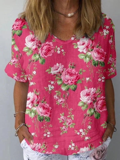 Lisa  Artistic Flower T-shirt