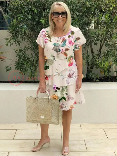 Gila  Dress with Multi-Coloured Floral Design