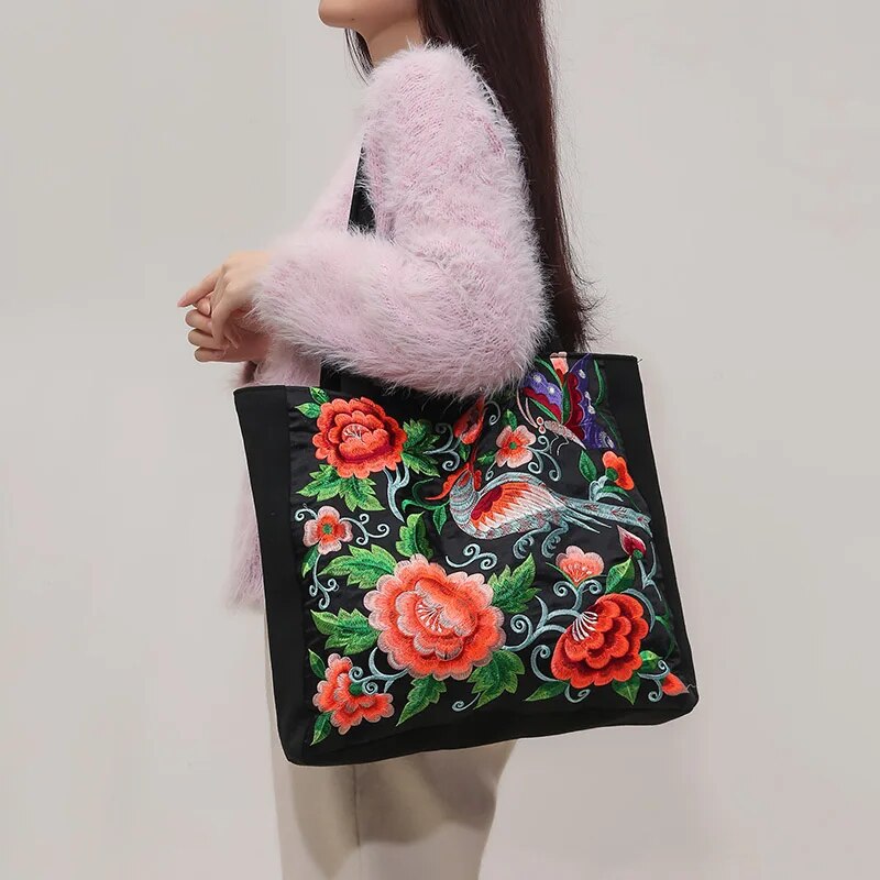 Ingleiv  Embroidered tote bag with artistic expression