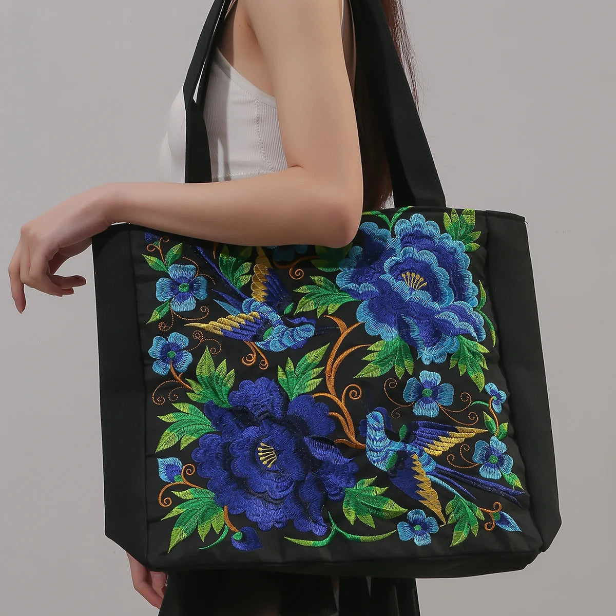 Ingleiv  Embroidered tote bag with artistic expression