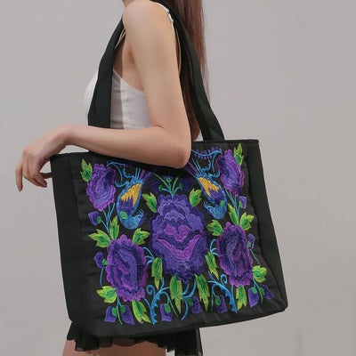 Ingleiv  Embroidered tote bag with artistic expression