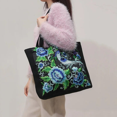 Ingleiv  Embroidered tote bag with artistic expression